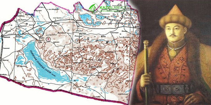 Тарихи карта және хан портреті